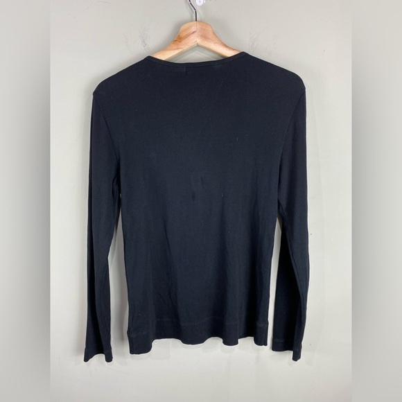 Ralph Lauren Ribbed Leather Zipper Shoulders Long Sleeve Pull Over Sweater Large - Picture 4 of 5